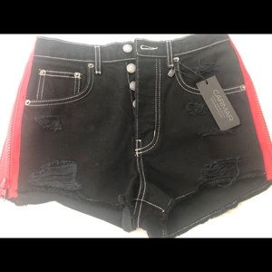 LF Store CARMAR black denim shorts